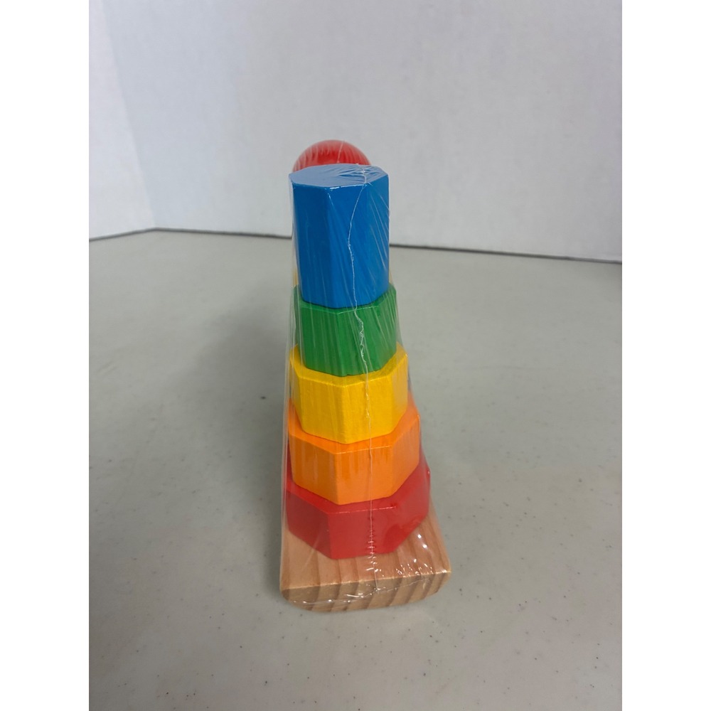 Melissa & Doug Double Rainbow Stacker Wooden Educational Toy 12 Pieces 35035 NEW - Picture 2 of 6